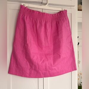 J Crew Pink Women's Linen Skirt with Elastic Waist  size 10